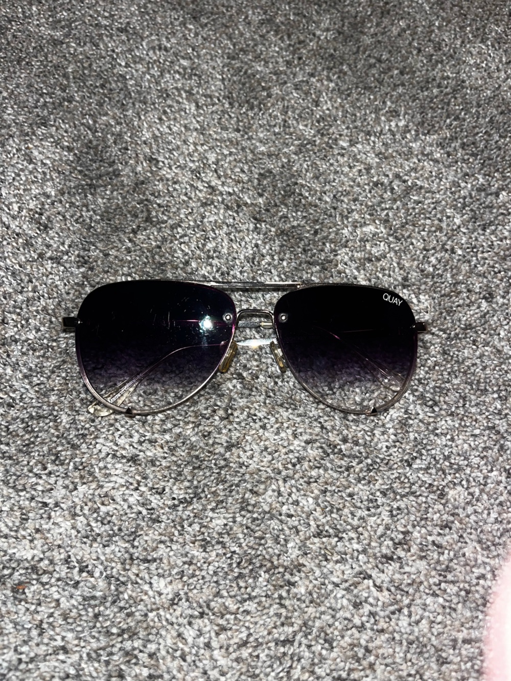 Quay High Key Mini  Aviator Sunglasses Rimless 126 Euc